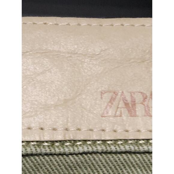 Zara Mini Skirt Kids 13-14 NWOT Olive/Green Denim - Picture 3 of 11